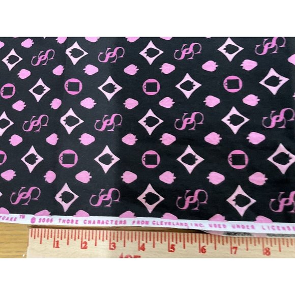 FABRIC - Strawberry Shortcake Black Quilt Cotton Fabric 2 Yards By Spectrix  NEW - Picture 7 of 11